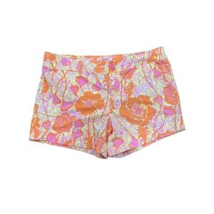 Lilly Pulitzer Originals Floral Paisley Shorts Orange Pink Yellow Size 10
